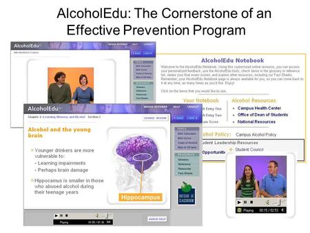 AlcoholEdu: The Cornerstone of an Effective Prevention Program.
