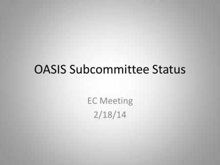 OASIS Subcommittee Status EC Meeting 2/18/14. Preemption and Competition Annual Plan Items Affected 2013 AP Item 2(a) Develop version 2 business practice.