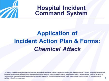 Application of Incident Action Plan & Forms: Chemical Attack
