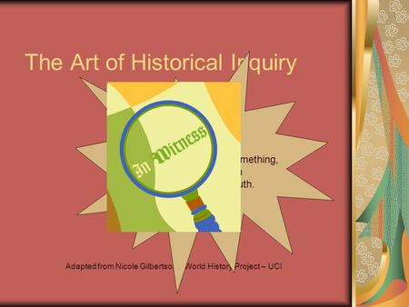 The Art of Historical Inquiry