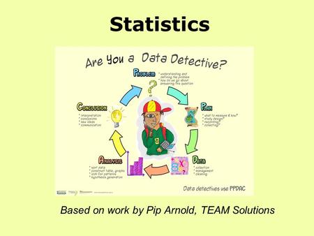 Statistics Based on work by Pip Arnold, TEAM Solutions.