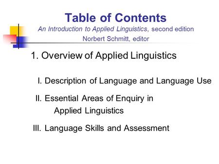 1. Overview of Applied Linguistics