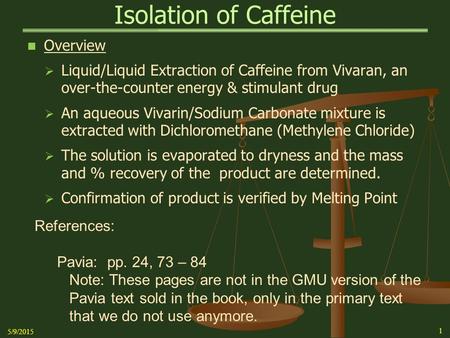 Isolation of Caffeine Overview
