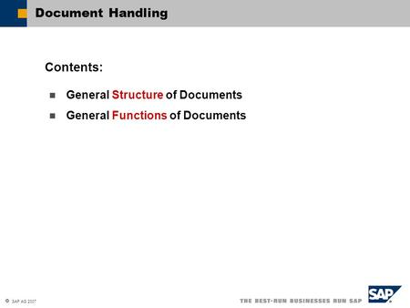 Document Handling Contents: General Structure of Documents