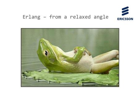 Slide title 70 pt CAPITALS Slide subtitle minimum 30 pt Erlang – from a relaxed angle.