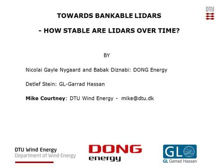TOWARDS BANKABLE LIDARS - HOW STABLE ARE LIDARS OVER TIME?