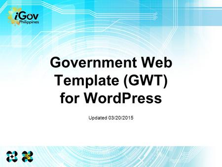 Government Web Template (GWT) for WordPress Updated 03/20/2015.