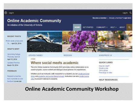 Instructor: David Shaykewich | Online Academic Community Workshop.