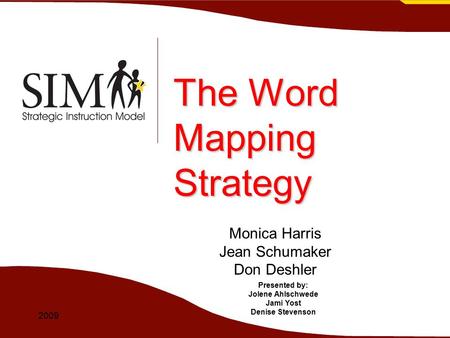 The Word Mapping Strategy