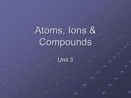 Atoms, Ions & Compounds Unit 3 Vocab Flash cards octet rule ion ionization energy electromagnetism Law of Multiple Proportions cationanion ionic bonds.