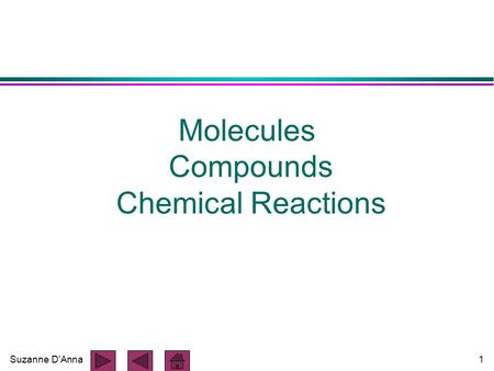 Suzanne D'Anna1 Molecules Compounds Chemical Reactions.