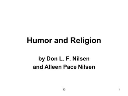 321 Humor and Religion by Don L. F. Nilsen and Alleen Pace Nilsen.