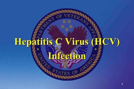 1 Hepatitis C Virus (HCV) Infection Hepatitis C Virus (HCV) Infection.