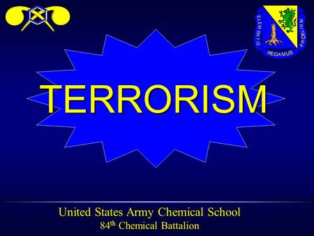 United States Army Chemical School 84 th Chemical Battalion TERRORISM.