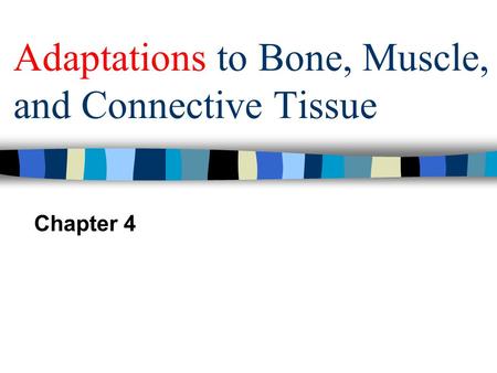 Adaptations to Bone, Muscle, and Connective Tissue Chapter 4.