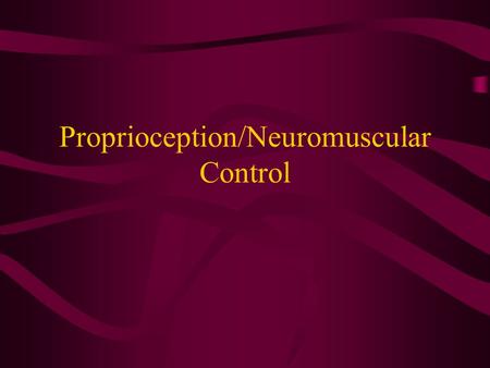 Proprioception/Neuromuscular Control. Afferent Inputs (3 subsystems) Vision –Horizontal and vertical references.
