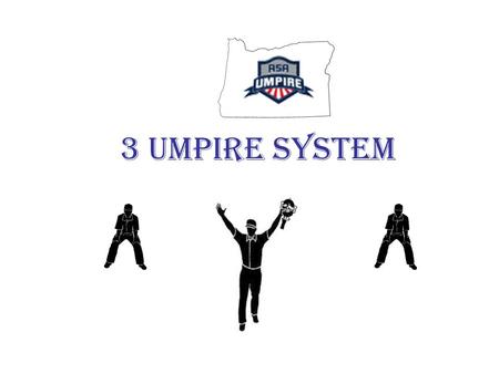 3 umpire system. STARTING POSITION 18-21 FEET NO ONE GOES OUT HP ROTATES TO 3B 1B ROTATES TO HOME.