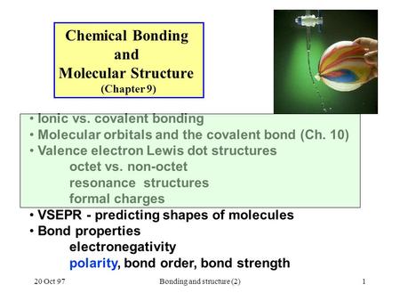 Chemical Bonding and Molecular Structure (Chapter 9)