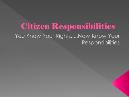  A Responsibility is something that you either have or should do.