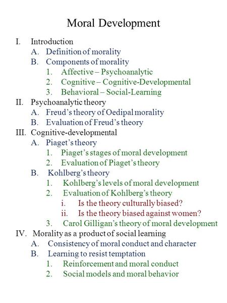 Moral Development Introduction Definition of morality