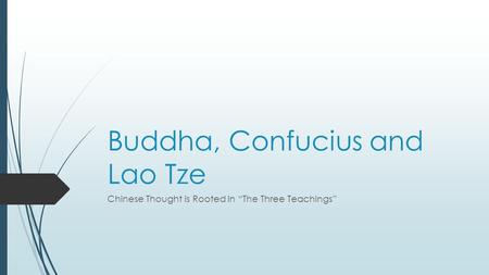 Buddha, Confucius and Lao Tze Chinese Thought is Rooted in “The Three Teachings”
