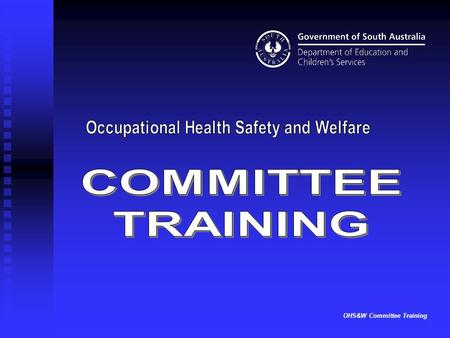 OHS&W Committee Training. View notes pages for detailed information about each item. View slides and information in the current order or look at particular.