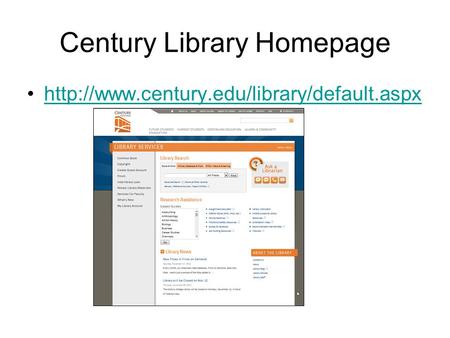 Century Library Homepage