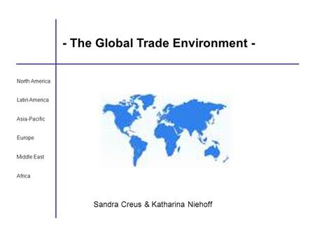 - The Global Trade Environment -