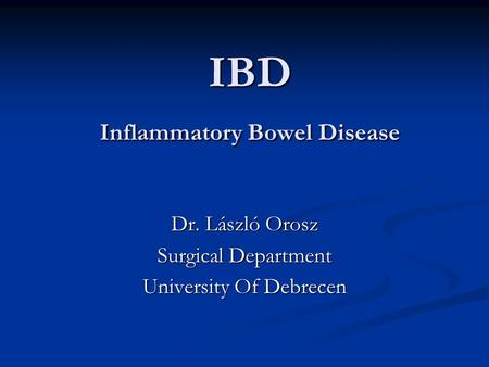 IBD Inflammatory Bowel Disease