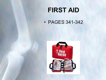 FIRST AID PAGES 341-342. Minor Injuries Muscle Cramp Sudden and sometimes painful contractions of the muscles Occur when muscles are: –Tired –Overworked.