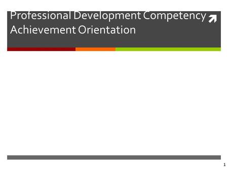  1 Professional Development Competency Achievement Orientation.