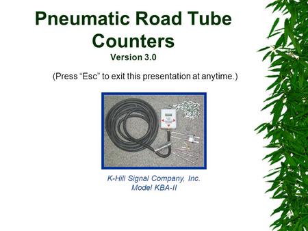 Pneumatic Road Tube Counters Version 3.0
