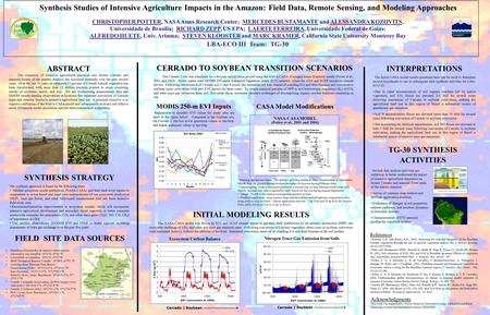 References Ferreira, L.G. and Huete, A.R., 2004, Assessing the seasonal dynamics of the Brazilian Cerrado vegetation through the use of spectral vegetation.