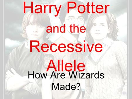 Harry Potter and the Recessive Allele