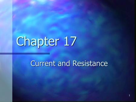 1 Chapter 17 Current and Resistance. 2 Electric Current Whenever electric charges of like signs move, an electric current is said to exist Whenever electric.