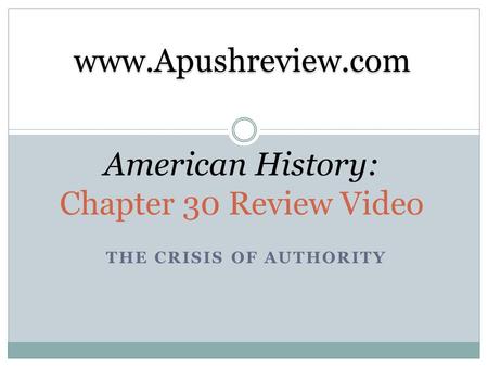 American History: Chapter 30 Review Video
