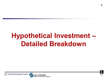National Development Council 1 Hypothetical Investment – Detailed Breakdown.
