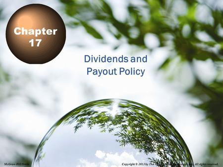 Dividends and Payout Policy