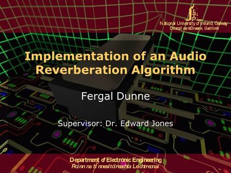 Implementation of an Audio Reverberation Algorithm