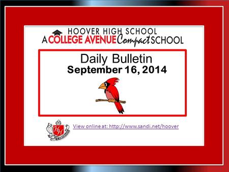View online at:  Daily Bulletin September 16, 2014.