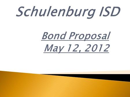 Bond Proposal May 12, 2012.  I.E.Clark Fine Arts Center – Problem – Consistent separation of walls and foundation over the years. Summary – The Fine.