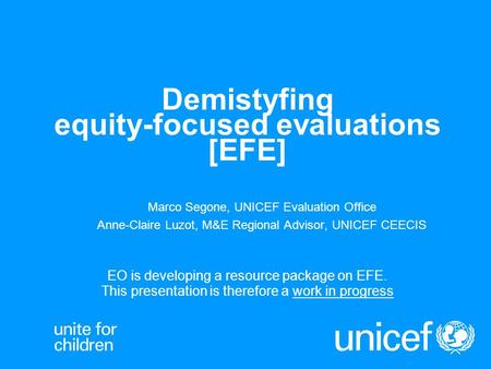 Demistyfing equity-focused evaluations [EFE]
