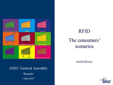 RFID The consumers’ scenarios Emilie Barrau ANEC General Assembly Brussels 1 June 2007.