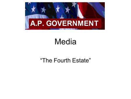 Media “The Fourth Estate”. Key Terms A medium is a means of communication. Media is the plural of medium. The mass media are means of communication that.