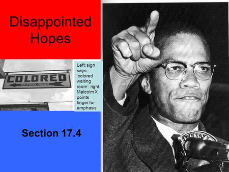 Disappointed Hopes Section 17.4