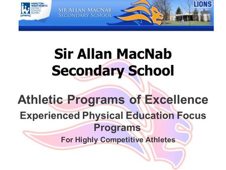 Sir Allan MacNab Secondary School