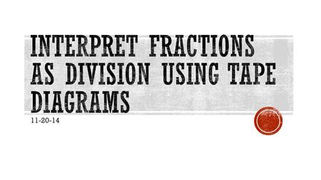 Interpret Fractions as Division using tape diagrams