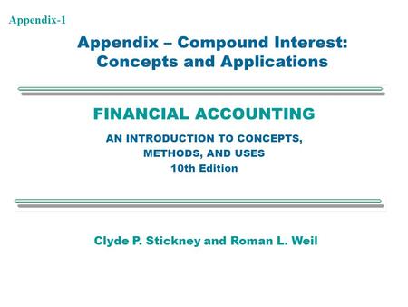 Appendix – Compound Interest: Concepts and Applications