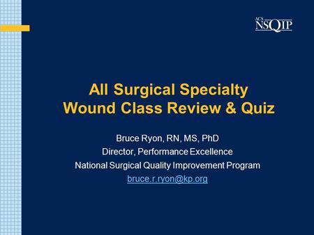 All Surgical Specialty Wound Class Review & Quiz
