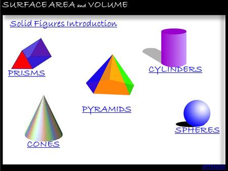 SURFACE AREA and VOLUME